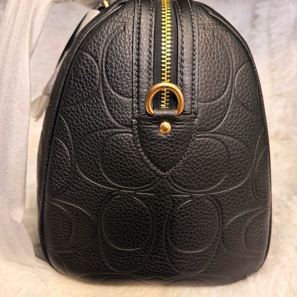 NWT Coach Rowan LARGE satchel bag Embossed Black Leather Satchel - Picture 6 of 10